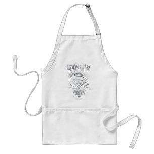 Supergirl Finare Silver Logotyp Förkläde