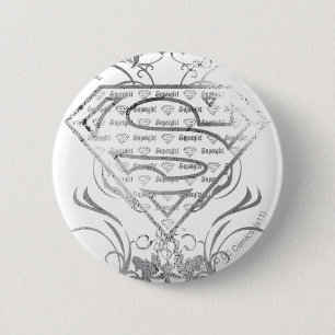 Supergirl Finare Silver Logotyp Knapp