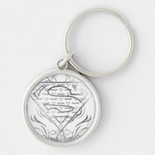 Supergirl Finare Silver Logotyp Rund Silverfärgad Nyckelring
