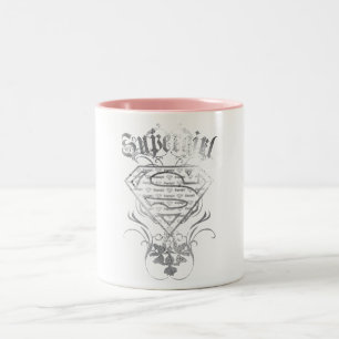 Supergirl Finare Silver Logotyp Två-Tonad Mugg