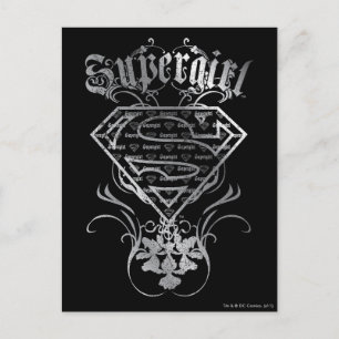Supergirl Finare Silver Logotyp Vykort