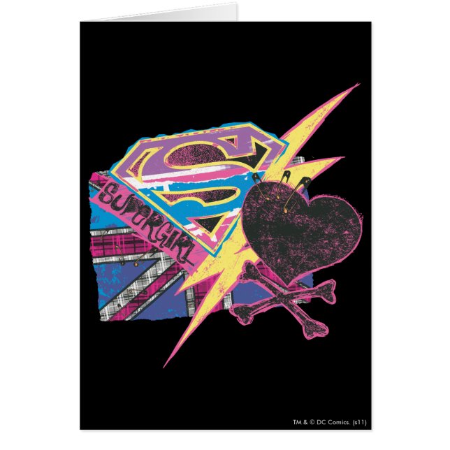 Supergirl Flagga och Crossbone Hälsningskort (Framsidan)