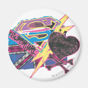 Supergirl Flagga och Crossbone Magnet