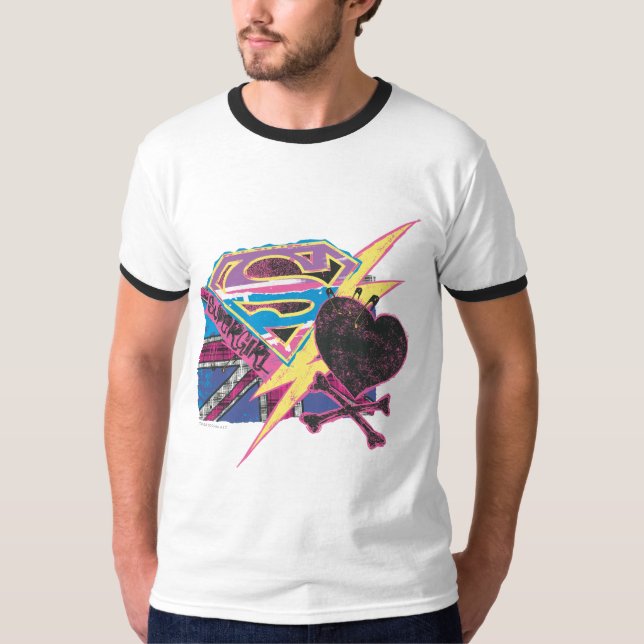 Supergirl Flagga och Crossbone T Shirt (Framsida)