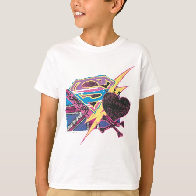 Supergirl Flagga och Crossbone T Shirt (Framsida)