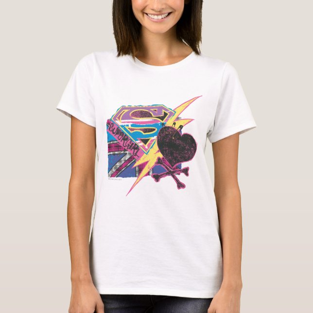 Supergirl flagga och Crossbones Tee (Framsida)