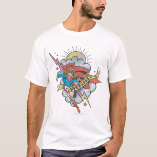 Supergirl Flies Lightning Tattoo T-shirt