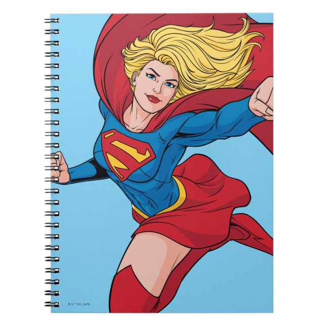 Supergirl Flies Upwards Illustration Anteckningsbok (Framsidan)