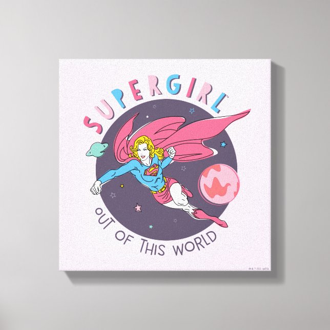 Supergirl Flies Upwards Illustration Canvastryck (Framsida)