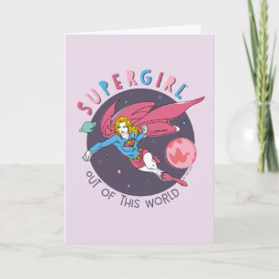 Supergirl Flies Upwards Illustration Kort