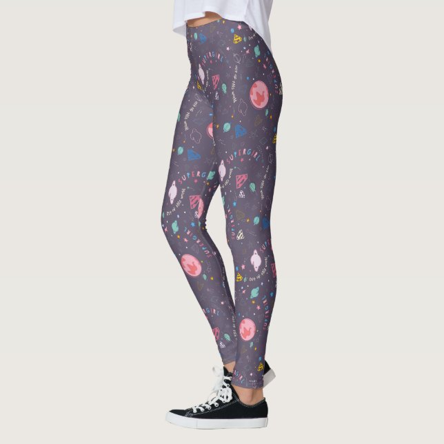 Supergirl Flies Upwards Illustration Leggings (Vänster)