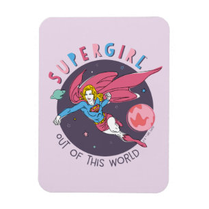Supergirl Flies Upwards Illustration Magnet
