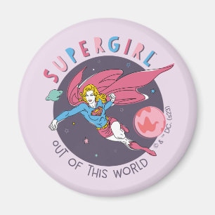 Supergirl Flies Upwards Illustration Magnet