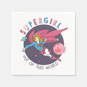 Supergirl Flies Upwards Illustration Pappersservett