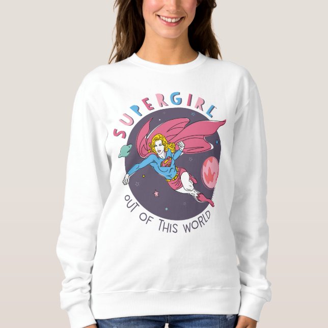 Supergirl Flies Upwards Illustration T Shirt (Framsida)