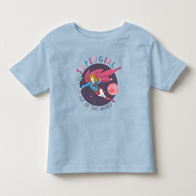 Supergirl Flies Upwards Illustration T Shirt (Framsida)