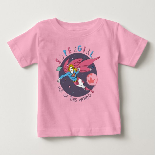 Supergirl Flies Upwards Illustration T Shirt (Framsida)