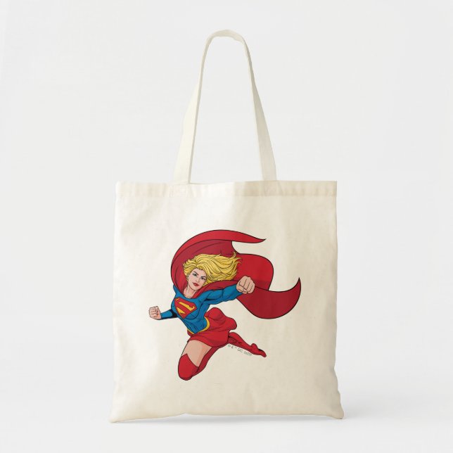 Supergirl Flies Upwards Illustration Tygkasse (Framsidan)