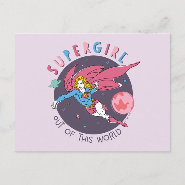 Supergirl Flies Upwards Illustration Vykort (Framsida)