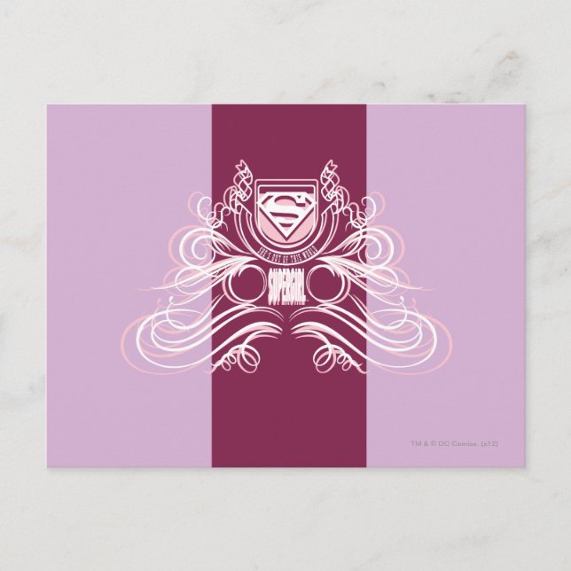 Supergirl Flourish Design Vykort (Framsida)
