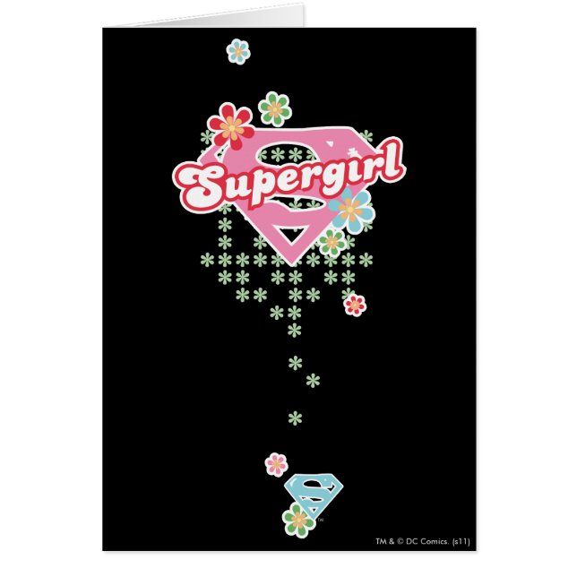 Supergirl Flower Galenhet Hälsningskort (Framsidan)