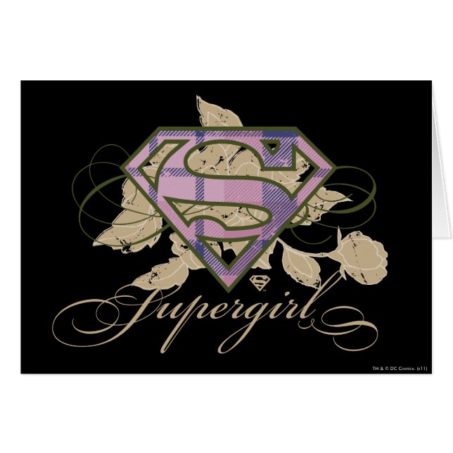 Supergirl Flowers Hälsningskort (Framsidan Horizontal)