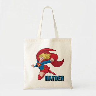 Supergirl flygande uppåt illustration tygkasse