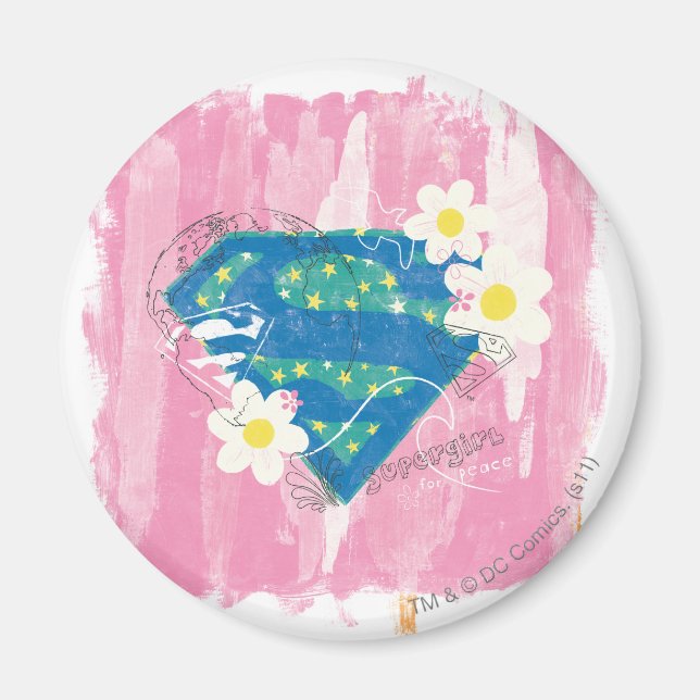 Supergirl for Peace Rosa Magnet (Framsidan)
