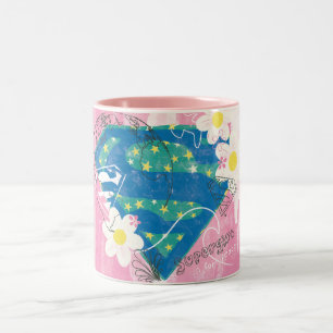 Supergirl for Peace Rosa Två-Tonad Mugg