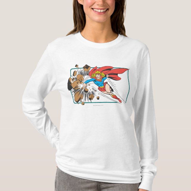 Supergirl förstör stenblocket t-shirt (Framsida)