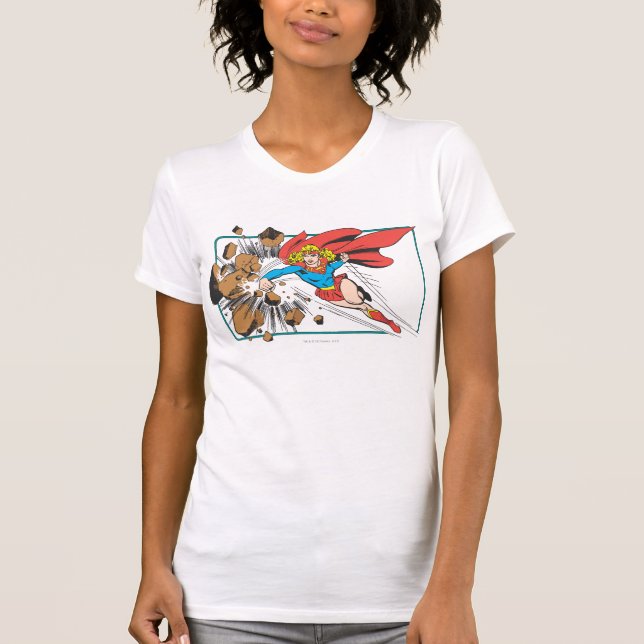 Supergirl förstör stenblocket t-shirt (Framsida)