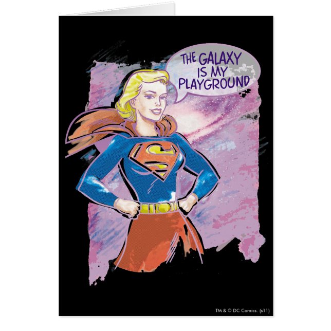 Supergirl Galaxy Hälsningskort (Framsidan)