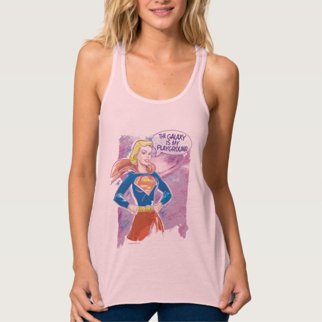 Supergirl Galaxy Linne Med Racerback (Framsida)