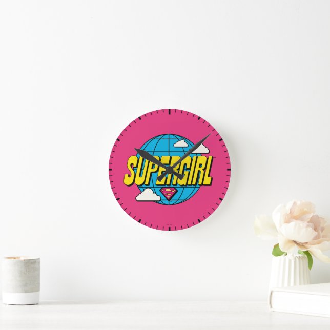Supergirl Global Pop Grafik Rund Klocka (Hem)