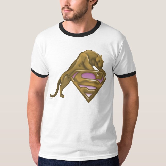 Supergirl Golden Cat Tee Shirt (Framsida)