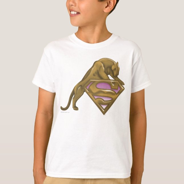 Supergirl Golden Cat Tee Shirt (Framsida)