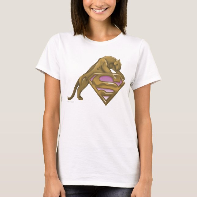 Supergirl Golden Cat Tee Shirt (Framsida)