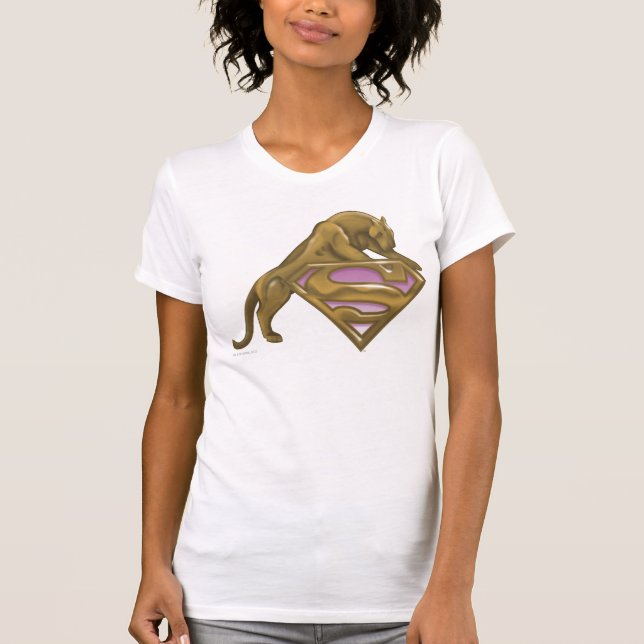 Supergirl Golden Cat Tee Shirt (Framsida)