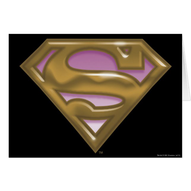 Supergirl Golden Logotyp Hälsningskort (Framsidan Horizontal)