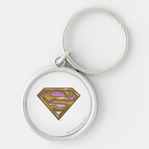 Supergirl Golden Logotyp Rund Silverfärgad Nyckelring