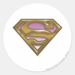 Supergirl Golden Logotyp Runt Klistermärke