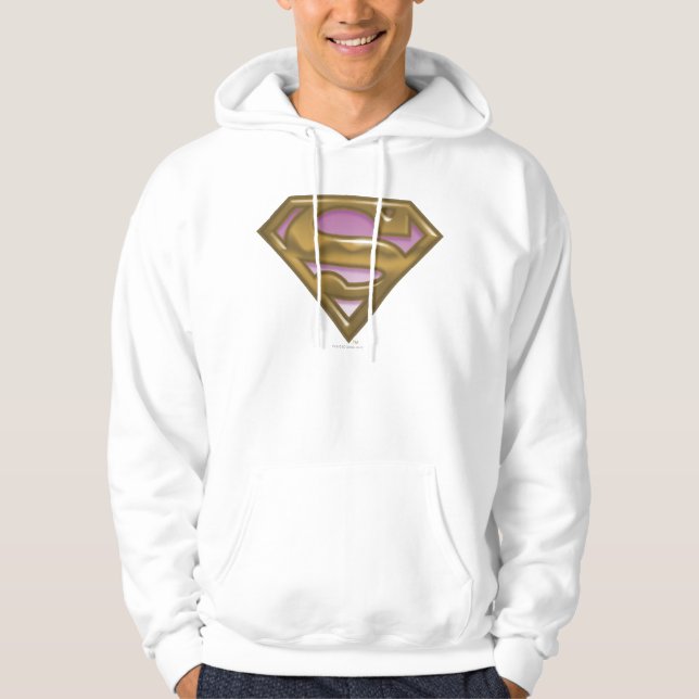 Supergirl Golden Logotyp Sweatshirt Med Luva (Framsida)