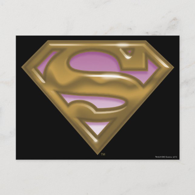 Supergirl Golden Logotyp Vykort (Framsida)
