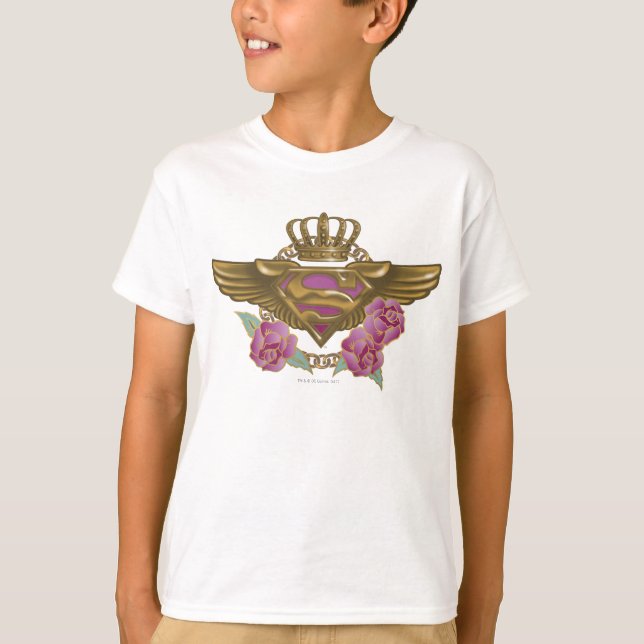 Supergirl Golden Vingar T Shirt (Framsida)