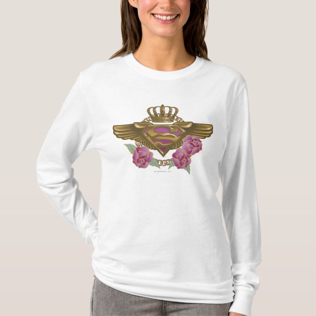 Supergirl Golden Vingar T Shirt (Framsida)