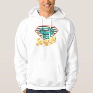 Supergirl görade randig logotypen hoodie