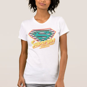 Supergirl görade randig logotypen t shirt