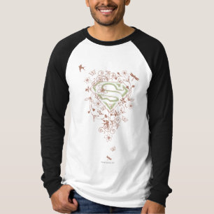 Supergirl Grönt Blommigt Logotyp Tröja