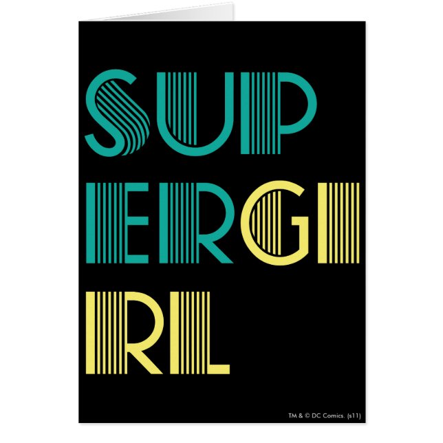 Supergirl-Grönt och -Gult Hälsningskort (Framsidan)