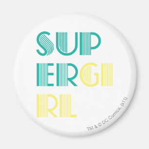 Supergirl-Grönt och -Gult Magnet